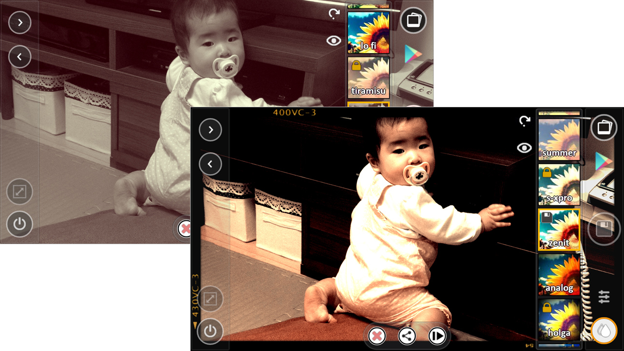 エフェクトを選ぶだけでおしゃれな写真ができました!